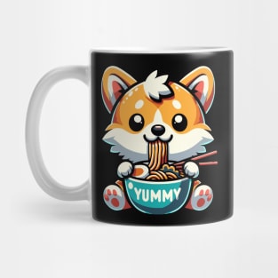 Cute Corgi Eating Ramen Mug